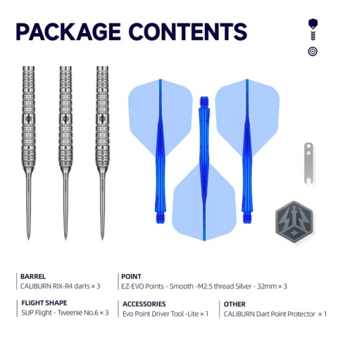 Caliburn RIX R4 EZ-EVO 90% – steel tip darts 22g