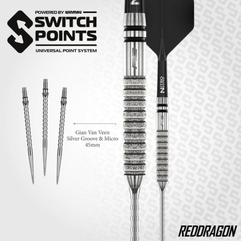 Gian van Veen Tour Edition Switch Points 90% – lotki steel tip
