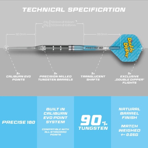 Precise 180 Bela "Double Dipper" 90% – lotki steel tip
