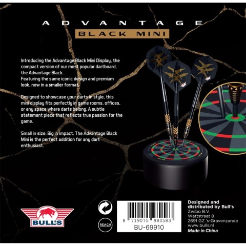 Bull's Advantage Black Mini Dartboard Display - stojak na lotki