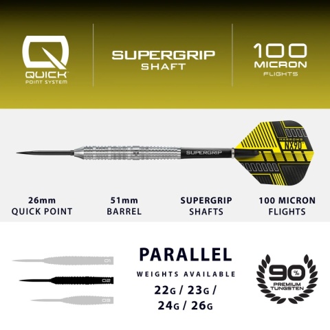 Harrows NX90 Parallel Quick Point 90% - Lotki do Darta