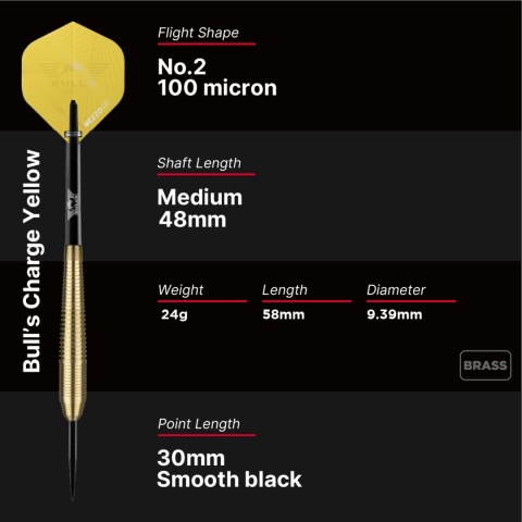 Lotki Bull's Charge Yellow Brass Steeltip 24g