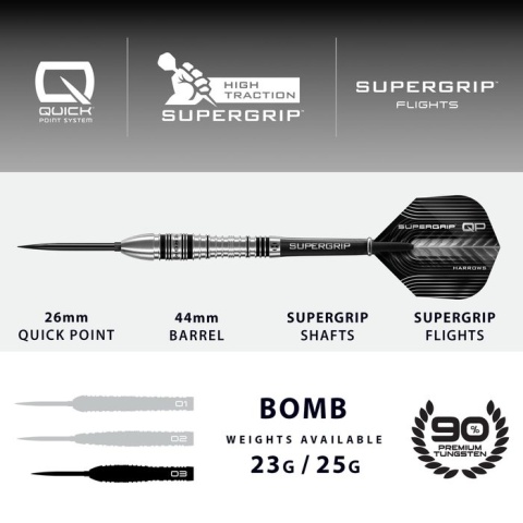 Harrows Supergrip Bomb Quick Point 90%