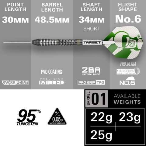 [Przedsprzedaż wysyłka do 9.10] Lotki Target Charlie Manby G1 90%