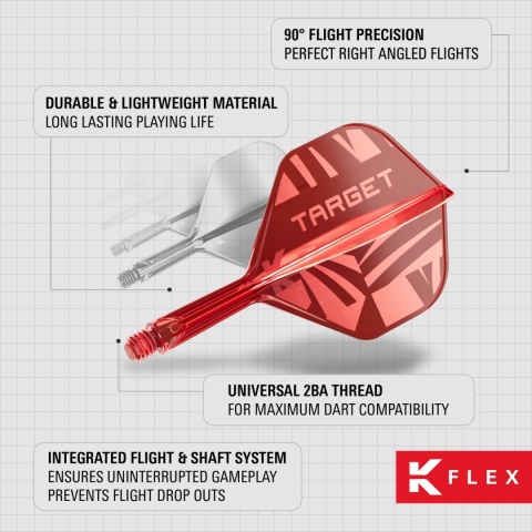 [Przedsprzedaż wysyłka do 9.10] Piórko do lotek Target K-Flex No.2 — Czerwony
