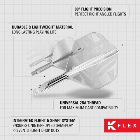 [Przedsprzedaż wysyłka do 9.10] Piórka do lotek Target K-Flex No.2 — Przezroczysty
