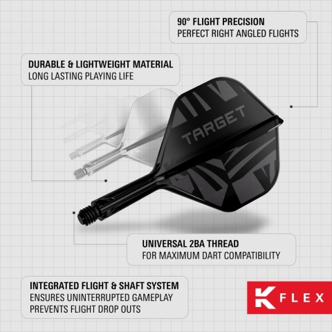 [Przedsprzedaż wysyłka do 9.10] Piórka do lotek Target K-Flex No.2 — Czarny
