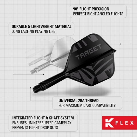 [Przedsprzedaż wysyłka do 9.10] Piórko do lotek Target K-Flex No.6 — Czarny