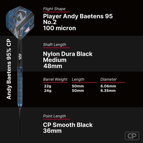 Bull's Andy Baetens 95% CP 95% 22/24g – lotki steel