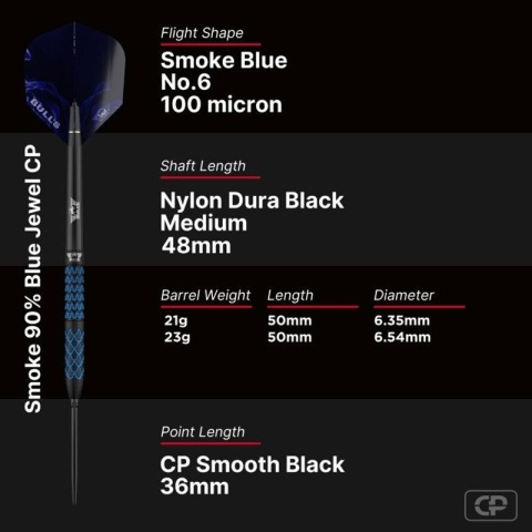 Bull's Smoke 90% Blue Jewel CP 95% 21/23g – lotki steel