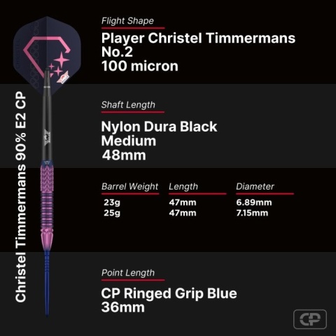 Bull's Christel Timmermans 90% E2 23/25g – lotki steel