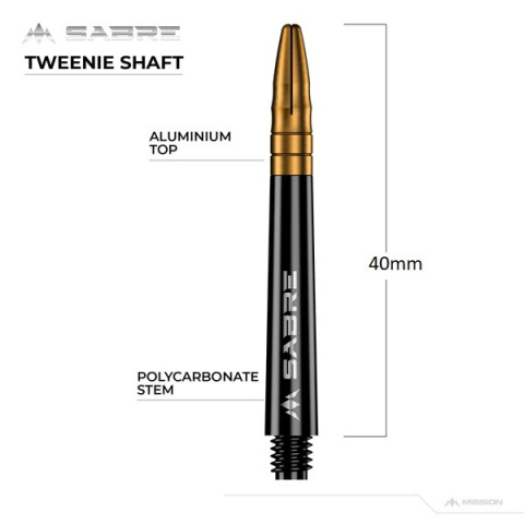 Mission Sabre Shafts - Black - Gold Top
