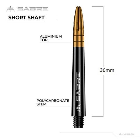 Mission Sabre Shafts - Black - Gold Top