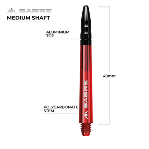 Mission Sabre Shafts - Red - Black Top Mission Sabre Shafts - Red - Black Top