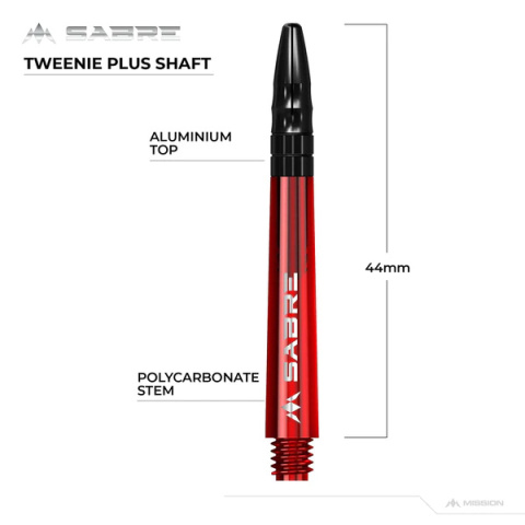 Mission Sabre Shafts - Red - Black Top Mission Sabre Shafts - Red - Black Top