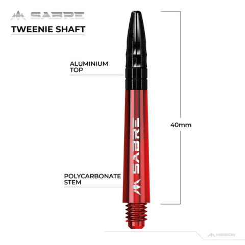 Mission Sabre Shafts - Red - Black Top Mission Sabre Shafts - Red - Black Top
