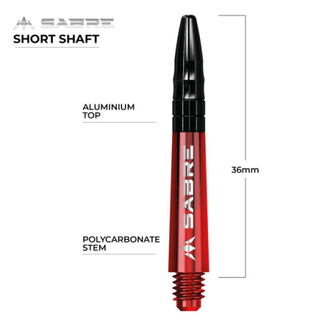 Mission Sabre Shafts - Red - Black Top Mission Sabre Shafts - Red - Black Top