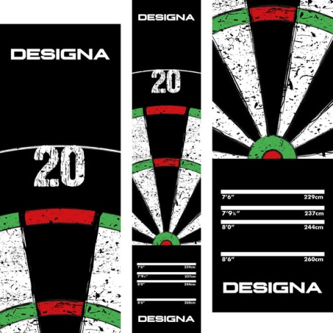 Designa Dartboard 20 Carpet Mat - Non Slip Back - 290cm X 60cm Designa Dartboard 20 Carpet Mat - Non Slip Back - 290cm X 60cm