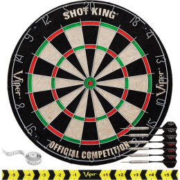 Tarcza Viper Shot King Sisal Dartboard - Round Wire System - with 6 Steel Tip Darts