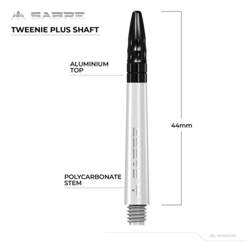 Mission Sabre Shafts - White - Black Top Mission Sabre Shafts - White - Black Top