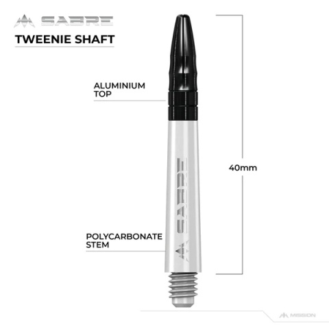 Mission Sabre Shafts - White - Black Top Mission Sabre Shafts - White - Black Top