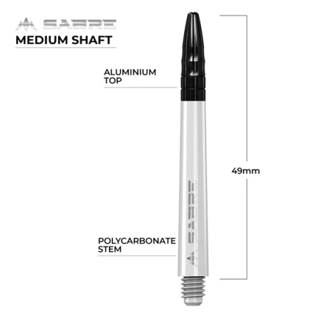 Mission Sabre Shafts - White - Black Top Mission Sabre Shafts - White - Black Top