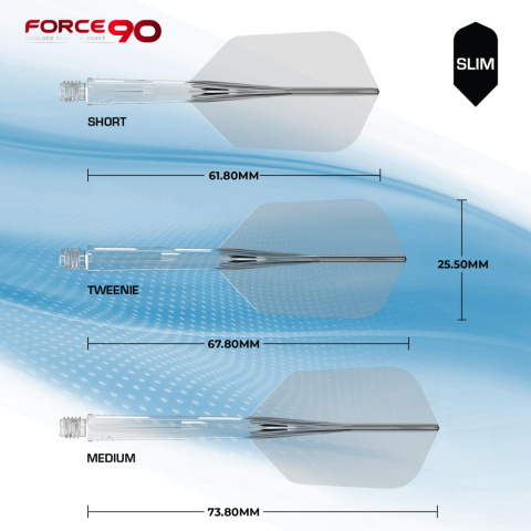 Mission Force 90 Moulded Flight & Shaft Slim Clear Mission Force 90 Moulded Flight & Shaft Slim Clear
