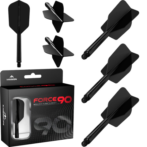 Mission Force 90 Moulded Flight & Shaft Slim Black Mission Force 90 Moulded Flight & Shaft Slim Black